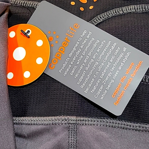 Copperlife Women's workout shorts, back support, slate gray, Large - Picture 4 of 8